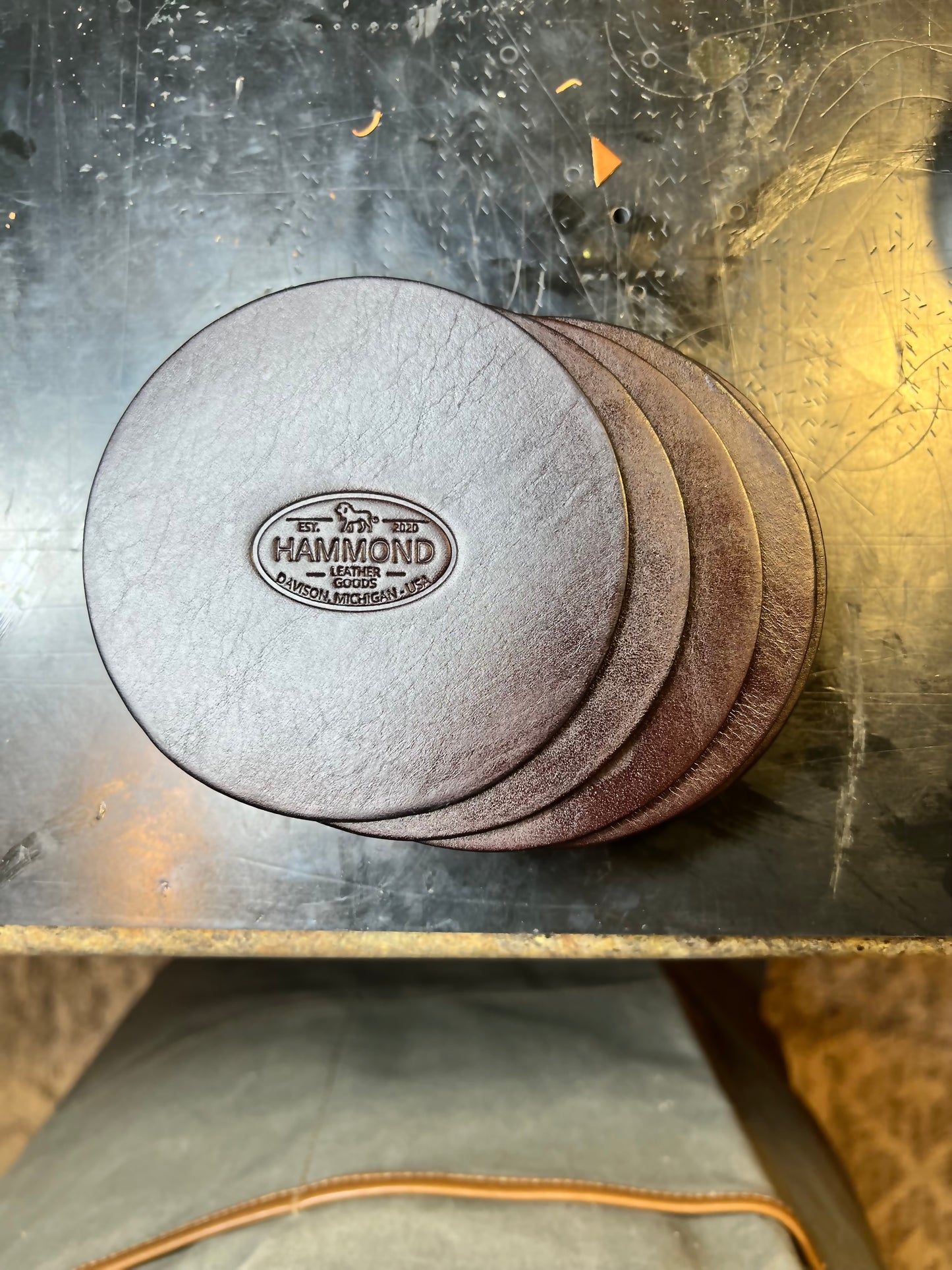 The Wingman - Leather Coaster