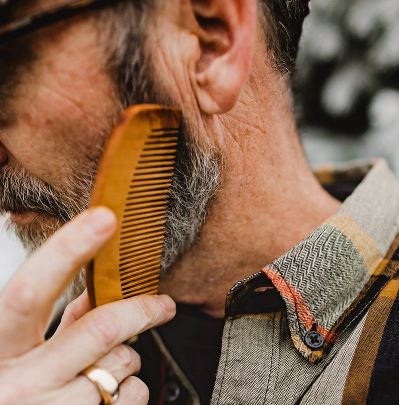Fine Toothed Wood Beard Comb